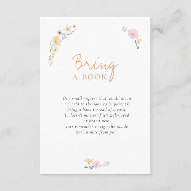 Tarjeta De Recepción Flores Boho Pastel Caligrafía Baby Shower (Anverso)