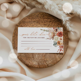 Tarjeta De Recepción Flores Caídas Bridal Ducha Fecha Ideas Noche