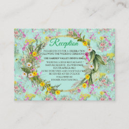 Tarjeta De Recepción Flores clásicas Retro Meadow