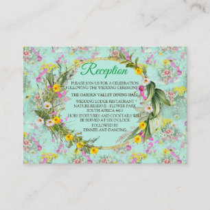 Tarjeta De Recepción Flores clásicas Retro Meadow