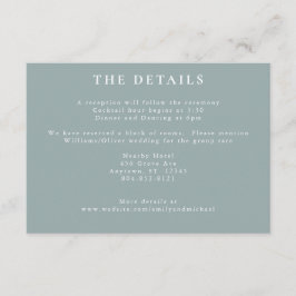 Tarjeta De Recepción Flores de algodón románticas Rubor Blue Sage