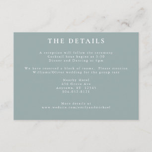 Tarjeta De Recepción Flores de algodón románticas Rubor Blue Sage