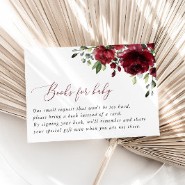 Tarjeta De Recepción Flores De Borgoña, Flores Rojas, Libros Para Bebés