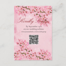 Tarjeta De Recepción Flores de cerezo de primavera rosada