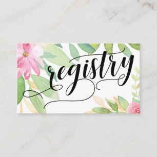 Tarjeta De Recepción Flores de color coloridas en el guión de registro