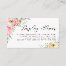 Tarjeta De Recepción Flores de color de agua rosado rosado Ranunculus D