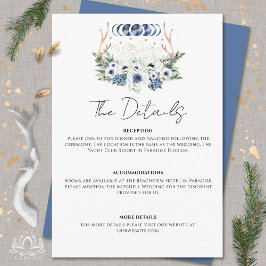 Tarjeta De Recepción Flores de cristales lunares Boho Boda metafísico