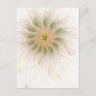 Tarjeta De Recepción Flores de fantasía fractal blandas y tendientes