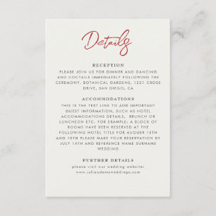 Tarjeta De Recepción Flores de Fresa Silvestre Dulce Roja Boda