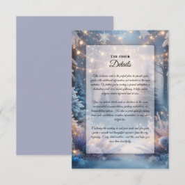 Tarjeta De Recepción Flores de Invierno en Pinos Helados Boda