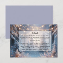 Tarjeta De Recepción Flores de Invierno en Pinos Helados Boda