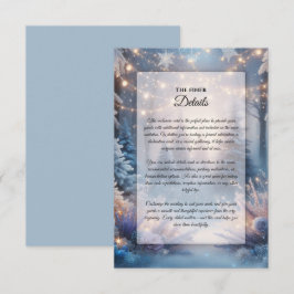 Tarjeta De Recepción Flores de Invierno en Pinos Helados Boda