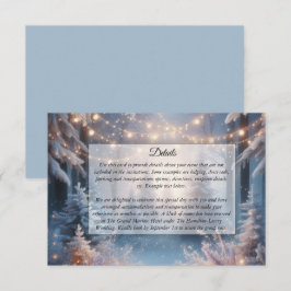 Tarjeta De Recepción Flores de Invierno en Pinos Helados Boda