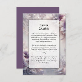 Tarjeta De Recepción Flores de invierno plateadas y blandas