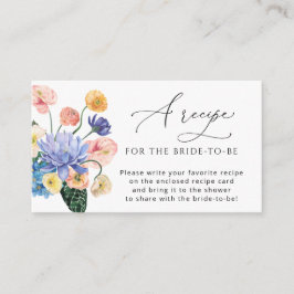 Tarjeta De Recepción Flores De Jardín, Por Favor Trae Una Receta