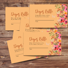 Tarjeta De Recepción Flores de jardín rosa de melocotones de agua de pa