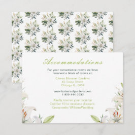 Tarjeta De Recepción Flores de lirio blanco boda