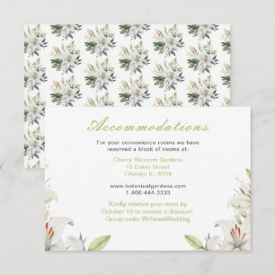 Tarjeta De Recepción Flores de lirio blanco boda