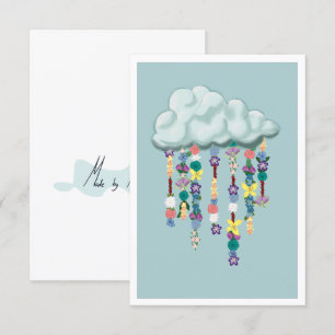 Tarjeta De Recepción Flores de lluvia