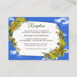 Tarjeta De Recepción Flores de mantequilla de primavera