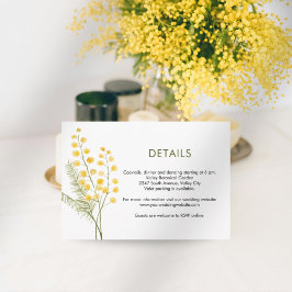 Tarjeta De Recepción Flores de mimosa linda boda primavera