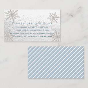 Tarjeta De Recepción Flores de nieve azules, por favor, traiga la tarje