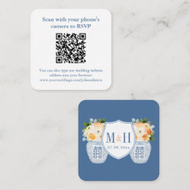 Tarjeta De Recepción Flores de otoño clásicas Código QR Boda RSVP