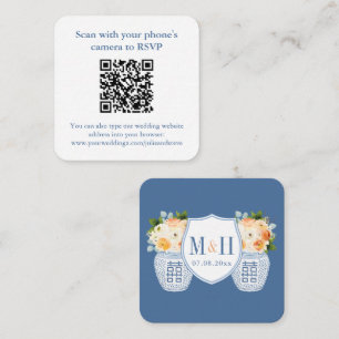 Tarjeta De Recepción Flores de otoño clásicas Código QR Boda RSVP