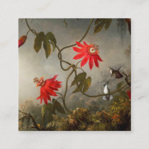 Tarjeta De Recepción Flores de pasión con cabeza de Hummingbirds