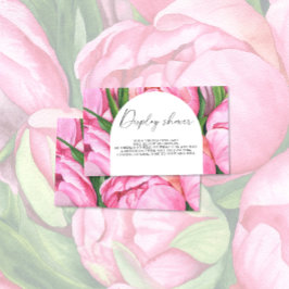 Tarjeta De Recepción Flores de peonías florales - Exposición de ducha