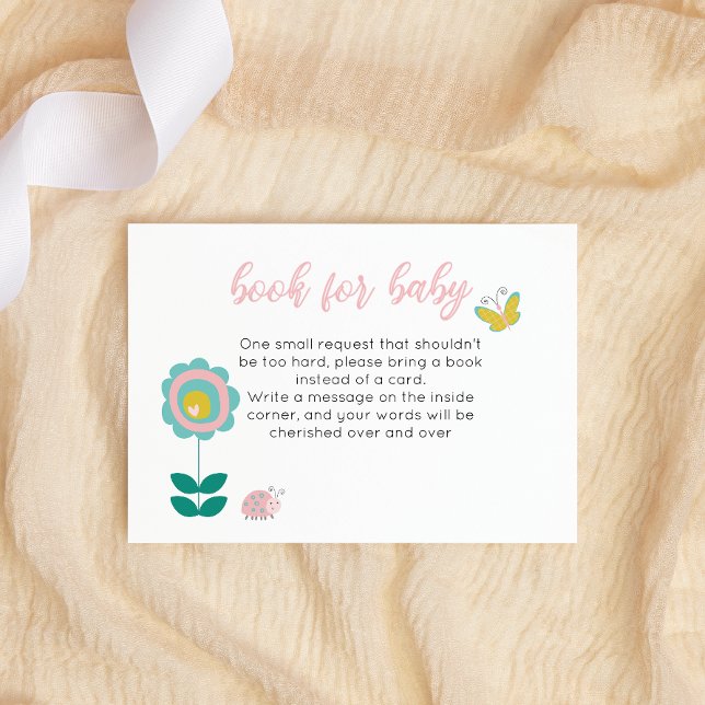 Tarjeta De Recepción Flores de primavera Chicas de mariposa rosa libros (Subido por el creador)