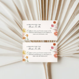 Tarjeta De Recepción Flores de primavera receta de ducha de novia