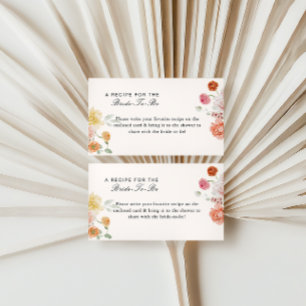 Tarjeta De Recepción Flores de primavera receta de ducha de novia