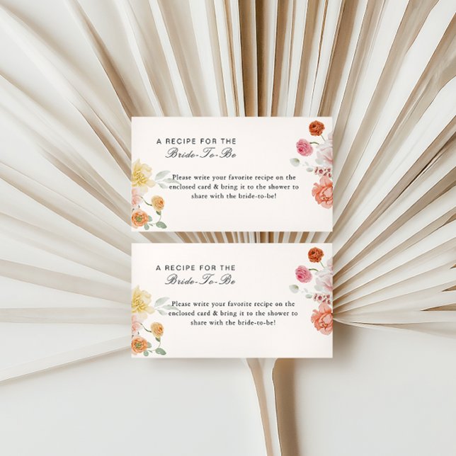Tarjeta De Recepción Flores de primavera receta de ducha de novia (Subido por el creador)
