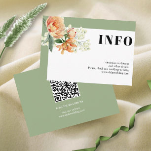 Tarjeta De Recepción Flores de rosa de pimienta boda floral verde