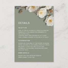 Tarjeta De Recepción Flores de rosas blancas 3D