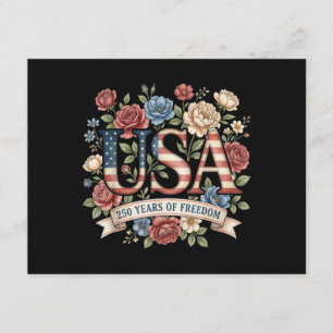 Tarjeta De Recepción Flores del 250 Aniversario de América EE. UU. 250