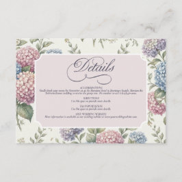Tarjeta De Recepción Flores delicados de Hortensia Boda