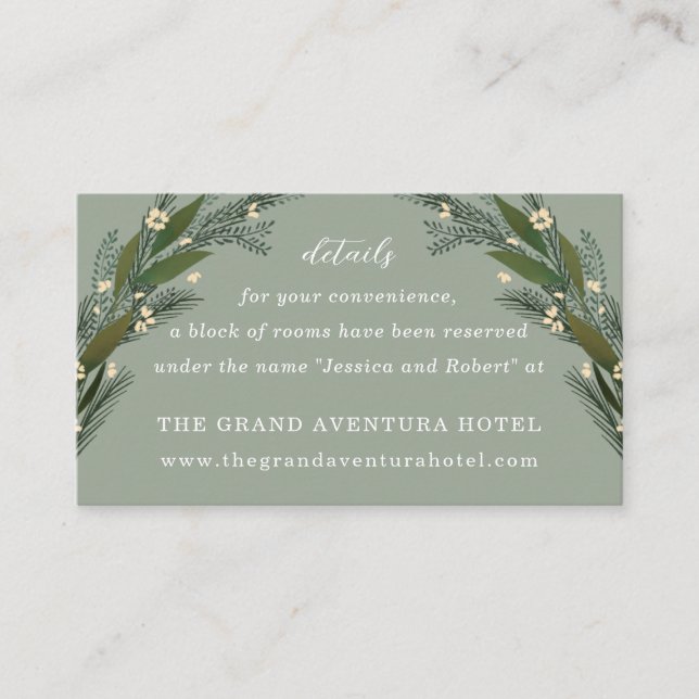 Tarjeta De Recepción Flores esbozadas dejan detalles de la sabia vegeta (Anverso)