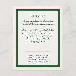 Tarjeta De Recepción Flores Formales Verde Salvia Jardín de Boda
