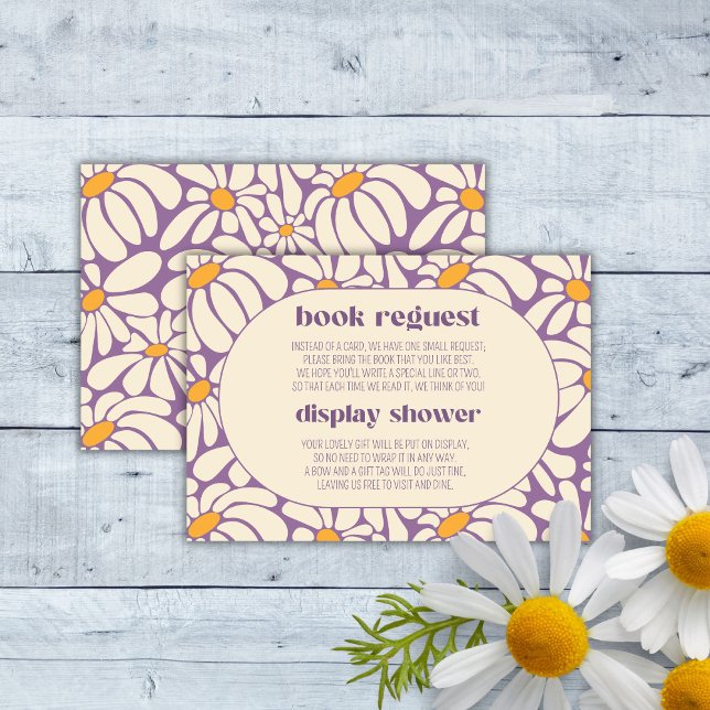 Tarjeta De Recepción Flores Groovy Retro Libros Para Ducha De Exhibició (Subido por el creador)
