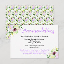 Tarjeta De Recepción Flores Moradas de Primavera con Follaje