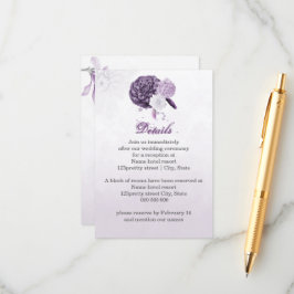 Tarjeta De Recepción flores moradas detalles botánicos