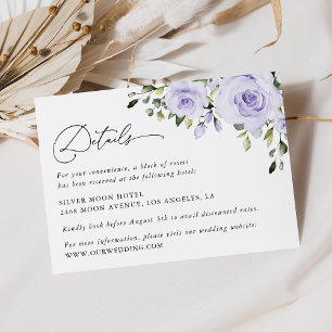 Tarjeta De Recepción Flores moradas, flores de lagarto, detalles Bodas