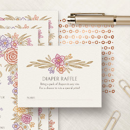 Tarjeta De Recepción Flores naturales de flores de otoño Diaper Raffle