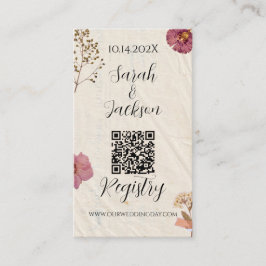 Tarjeta De Recepción Flores Presionadas De Shabby Chic Boda