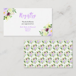 Tarjeta De Recepción Flores púrpuras de primavera con follaje