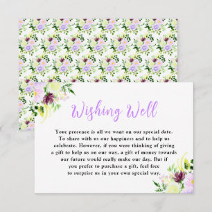 Tarjeta De Recepción Flores púrpuras de primavera con follaje