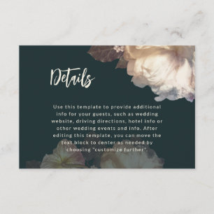 Tarjeta De Recepción Flores Románticas Detalles de Boda Floral Elegante