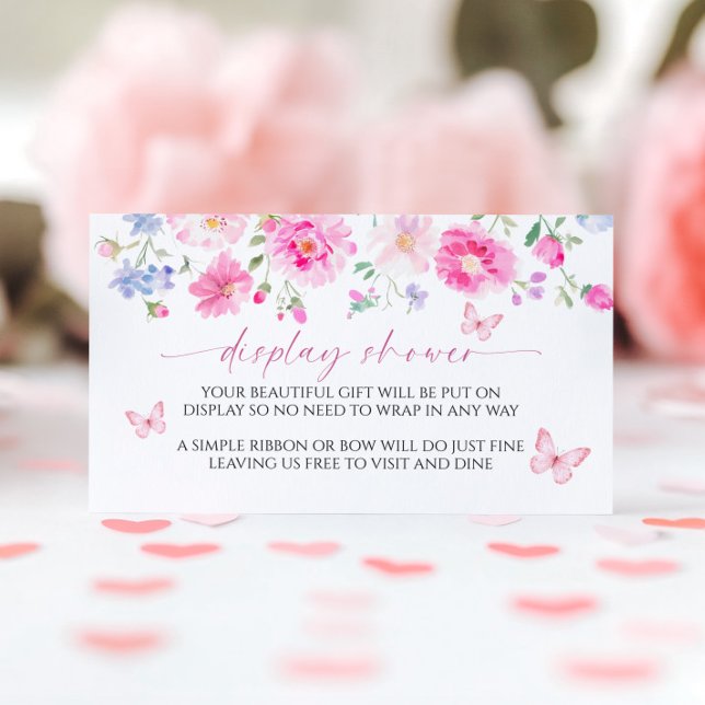 Tarjeta De Recepción Flores rosa brillantes Mostrar Baby Shower (Subido por el creador)